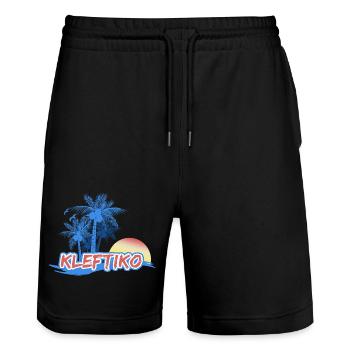 Plage de Kleftiko - Short de jogging bio TRAINER Stanley/Stella unisexe - noir - Devant - Nik (191cm) & Marisol (170cm)