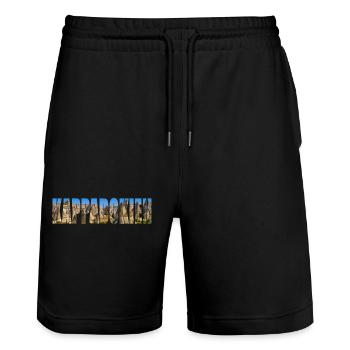 kappadokien panorama - Stanley/Stella Unisex Bio Joggingshorts Trainer  - Schwarz - Vorne - Nik (191cm) & Marisol (170cm)