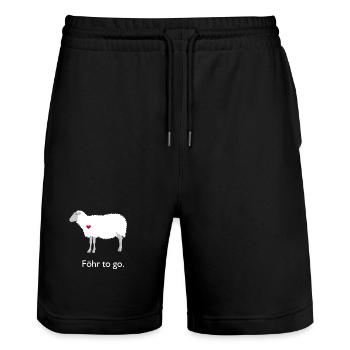 Föhr To Go - mouton - Short de jogging bio TRAINER Stanley/Stella unisexe - noir - Devant - Nik (191cm) & Marisol (170cm)