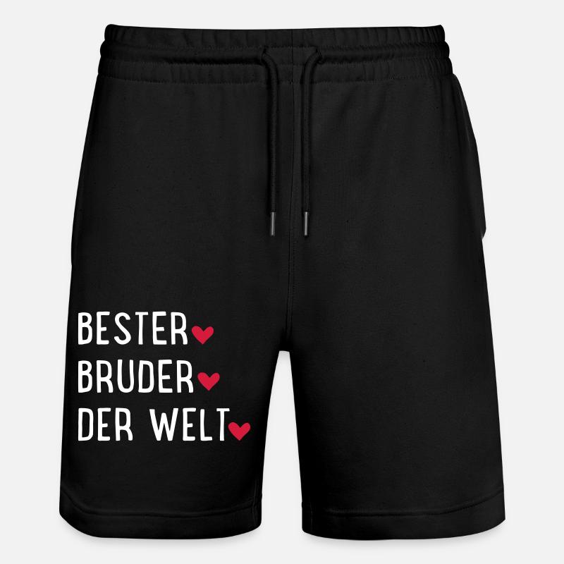 Bester Bruder der Welt - Stanley/Stella Unisex Bio Joggingshorts Trainer  - Schwarz