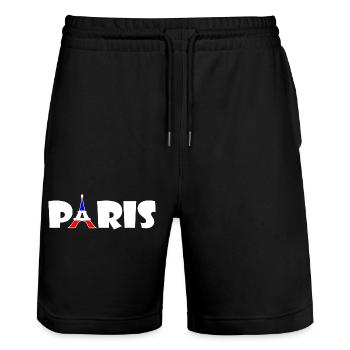 Paris - Short de jogging bio TRAINER Stanley/Stella unisexe - noir - Devant - Nik (191cm) & Marisol (170cm)
