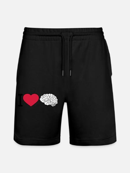 I love the brain - Stanley/Stella Trainer Unisex Organic Jogging Shorts - black
