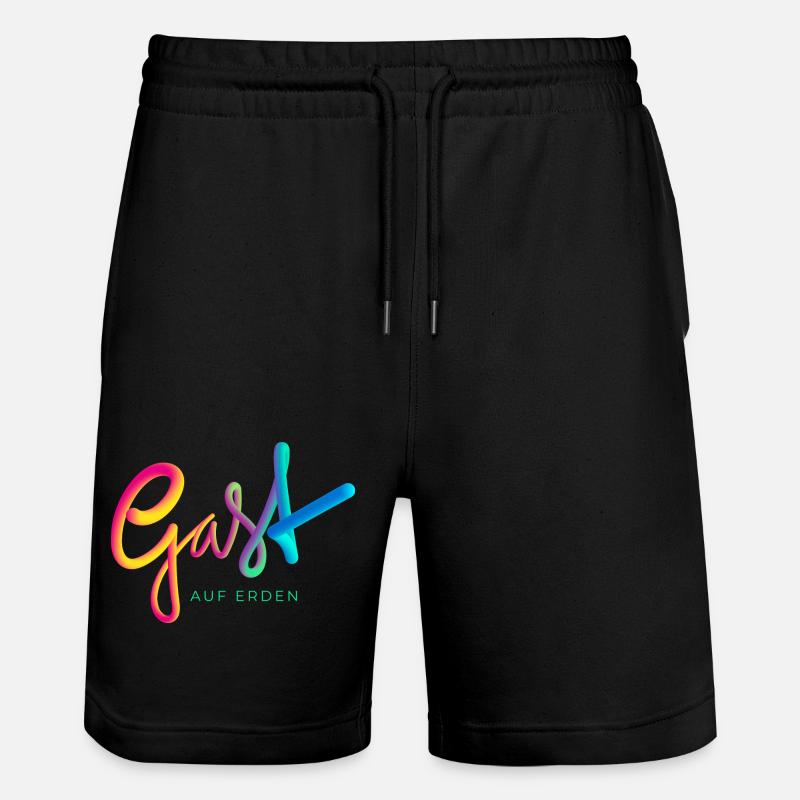 Gast auf Erden - Stanley/Stella Unisex Bio Joggingshorts Trainer  - Schwarz