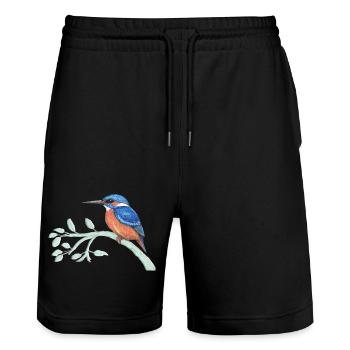 Der Eisvogel - Stanley/Stella Unisex Bio Joggingshorts Trainer  - Schwarz - Vorne - Nik (191cm) & Marisol (170cm)