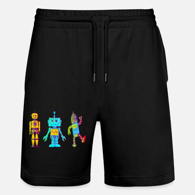 Roboter Kinderbild - Stanley/Stella Unisex Bio Joggingshorts Trainer - Schwarz