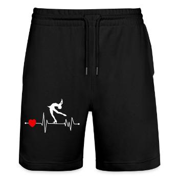 Ice skate ice skating figure skating figure skating - Stanley/Stella Trainer Unisex Organic Jogging Shorts - black - Front - Nik (191cm) & Marisol (170cm)