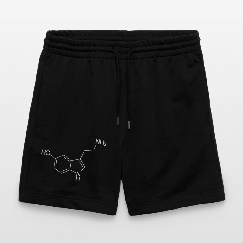 Serotonin structural formula - white Stanley/Stella Trainer Unisex Organic Jogging Shorts