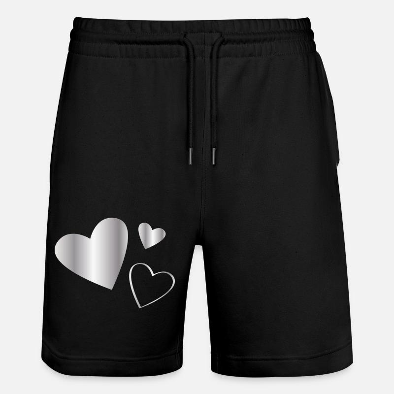 Coeurs argent - Short de jogging bio TRAINER Stanley/Stella unisexe - noir