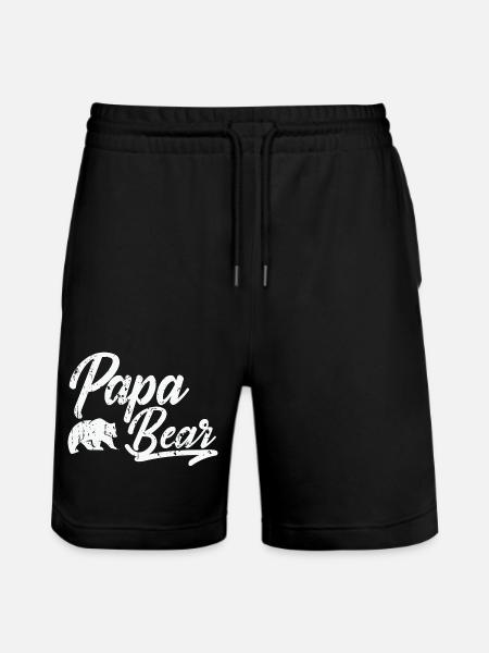 Papa Bear - Stanley/Stella Trainer Unisex Organic Jogging Shorts - black