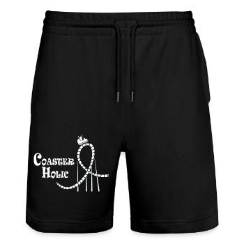 Roller coaster engineer - Stanley/Stella Trainer Unisex Organic Jogging Shorts - black - Front - Nik (191cm) & Marisol (170cm)