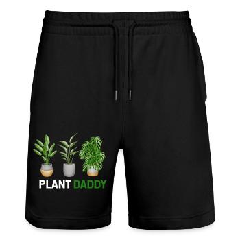 Plant Dad Shirt, Plant Daddy, Plant Shirt for Men - Short de jogging bio TRAINER Stanley/Stella unisexe - noir - Devant - Nik (191cm) & Marisol (170cm)