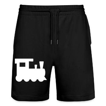 Locomotive Children's Toys Train Railway Transport - Stanley/Stella Trainer Unisex Organic Jogging Shorts - black - Front - Nik (191cm) & Marisol (170cm)