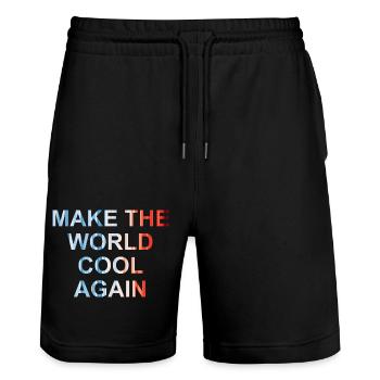Rendre le monde à nouveau frais - Changement climatique - FFF - Short de jogging bio TRAINER Stanley/Stella unisexe - noir - Devant - Nik (191cm) & Marisol (170cm)