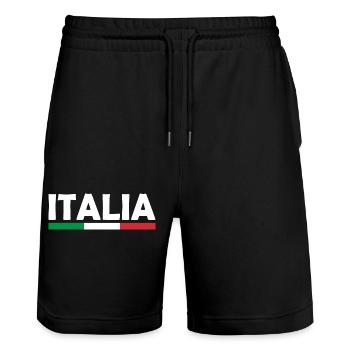 Italy flag - Stanley/Stella Trainer Unisex Organic Jogging Shorts - black - Front - Nik (191cm) & Marisol (170cm)