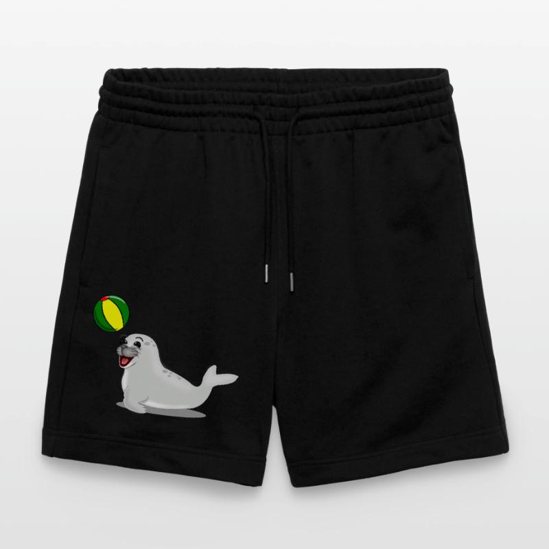 Lachende Robbe mit Ball Stanley/Stella Unisex Bio Joggingshorts Trainer 