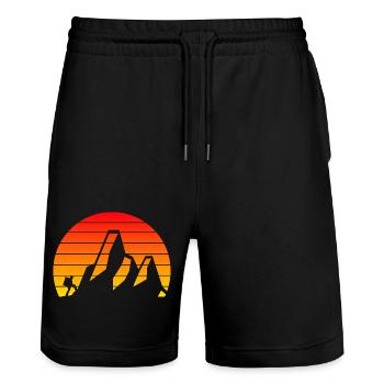 Hiking Mountain Hiking Mountains Mountaineering Mountains - Stanley/Stella Trainer Unisex Organic Jogging Shorts - black - Front - Nik (191cm) & Marisol (170cm)