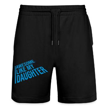Awesome Like My Daughter - Stanley/Stella Trainer Unisex Organic Jogging Shorts - black - Front - Nik (191cm) & Marisol (170cm)
