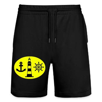 Voile - Short de jogging bio TRAINER Stanley/Stella unisexe - noir - Devant - Nik (191cm) & Marisol (170cm)