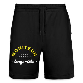 moniteur longe cote coach longe-côte - Short de jogging bio TRAINER Stanley/Stella unisexe - noir - Devant - Nik (191cm) & Marisol (170cm)