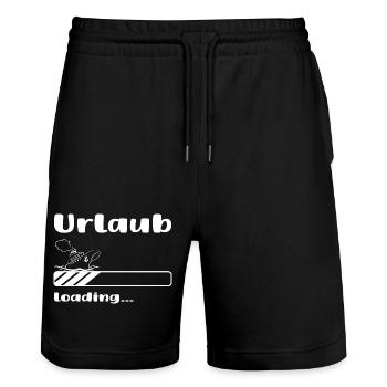 Urlaub loading Kreuzfahrt - Stanley/Stella Unisex Bio Joggingshorts Trainer  - Schwarz - Vorne - Nik (191cm) & Marisol (170cm)