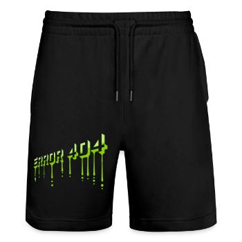 Mucus Drops Error 404 - Stanley/Stella Trainer Unisex Organic Jogging Shorts - black - Front - Nik (191cm) & Marisol (170cm)