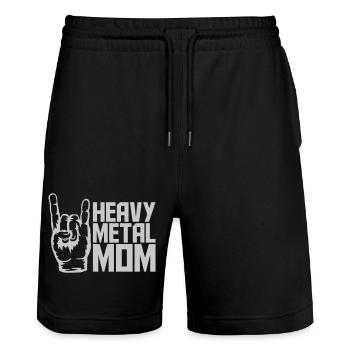 Heavy Metal Mom Logo - Stanley/Stella Unisex Bio Joggingshorts Trainer  - Schwarz - Vorne - Nik (191cm) & Marisol (170cm)