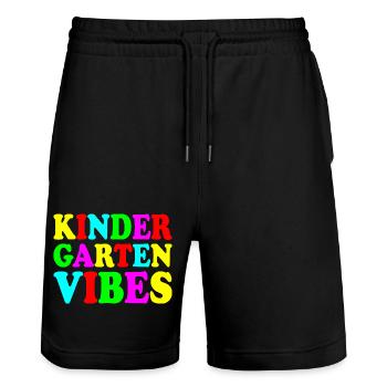 ambiance de jardin d’enfants - Short de jogging bio TRAINER Stanley/Stella unisexe - noir - Devant - Nik (191cm) & Marisol (170cm)