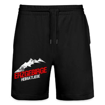 Erzgebirge Wandern Berg - Stanley/Stella Unisex Bio Joggingshorts Trainer  - Schwarz - Vorne - Nik (191cm) & Marisol (170cm)