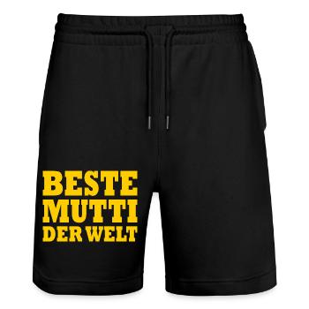 Beste mutti der welt - Stanley/Stella Unisex Bio Joggingshorts Trainer  - Schwarz - Vorne - Nik (191cm) & Marisol (170cm)