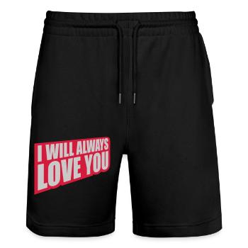 I will always love - Stanley/Stella Trainer Unisex Organic Jogging Shorts - black - Front - Nik (191cm) & Marisol (170cm)