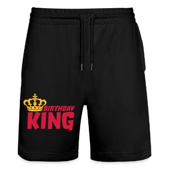 Boss Birthday King Logo - Stanley/Stella Unisex Bio Joggingshorts Trainer  - Schwarz - Vorne - Nik (191cm) & Marisol (170cm)