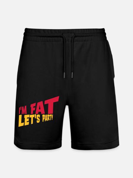 im fat lets party - Stanley/Stella Unisex Bio Joggingshorts Trainer  - Schwarz