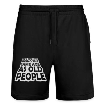 being old people age - Stanley/Stella Unisex Bio Joggingshorts Trainer  - Schwarz - Vorne - Nik (191cm) & Marisol (170cm)