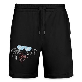 design cool sexy fou - Short de jogging bio TRAINER Stanley/Stella unisexe - noir - Devant - Nik (191cm) & Marisol (170cm)