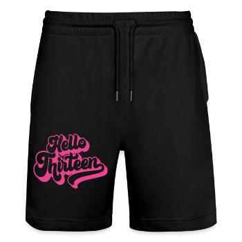 Hallo Dreizehn - Süßer 13. Geburtstag 13 Jahre alt - Stanley/Stella Unisex Bio Joggingshorts Trainer  - Schwarz - Vorne - Nik (191cm) & Marisol (170cm)