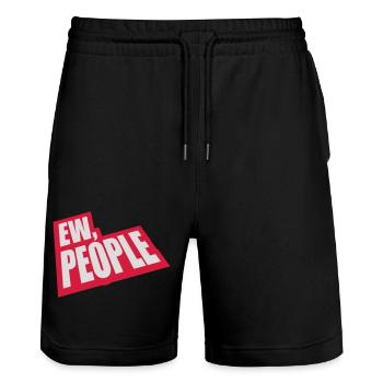 ew people lustiges Zitat - Stanley/Stella Unisex Bio Joggingshorts Trainer  - Schwarz - Vorne - Nik (191cm) & Marisol (170cm)