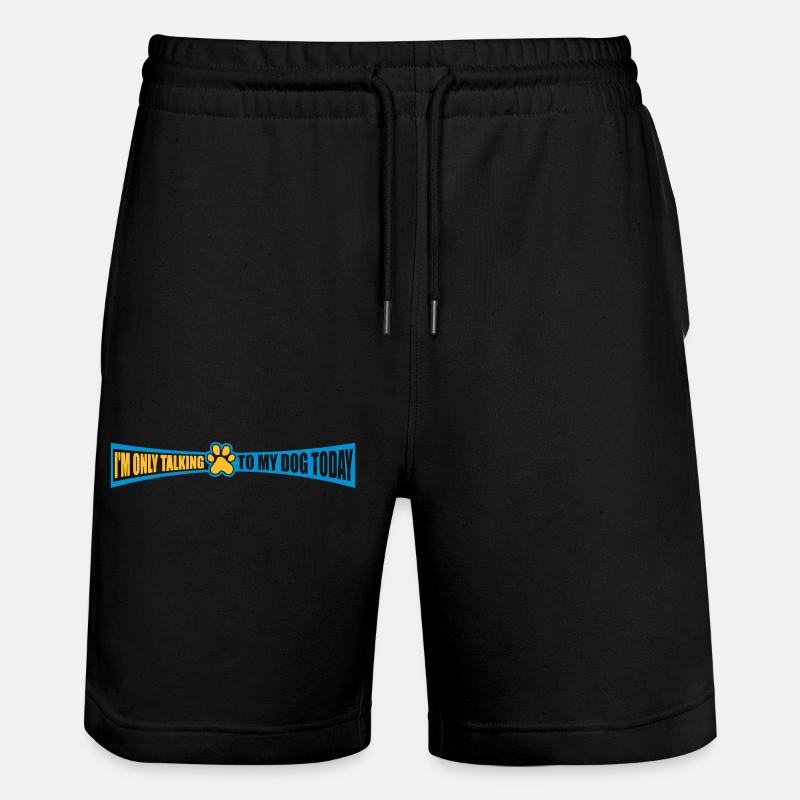 only talking to dog - Stanley/Stella Trainer Unisex Organic Jogging Shorts - black