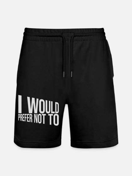 I prefer not to - Stanley/Stella Trainer Unisex Organic Jogging Shorts - black