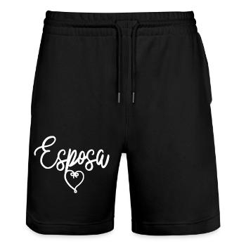 Esposa Cute Wife To Be Bride Couple Wedding Gift - Stanley/Stella Trainer Unisex Organic Jogging Shorts - black - Front - Nik (191cm) & Marisol (170cm)