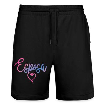 Esposa Cute Wife To Be Bride Couple Wedding Gift - Stanley/Stella Trainer Unisex Organic Jogging Shorts - black - Front - Nik (191cm) & Marisol (170cm)