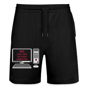 Ne pas réparer votre ordinateur - Short de jogging bio TRAINER Stanley/Stella unisexe - noir - Devant - Nik (191cm) & Marisol (170cm)