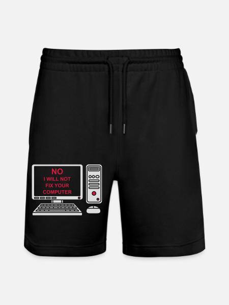 not fix your computer - Stanley/Stella Trainer Unisex Organic Jogging Shorts - black