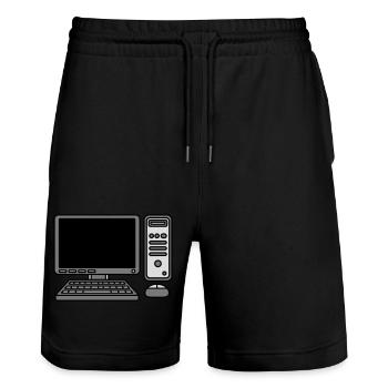 Computer Tastatur Maus Bildschirm - Stanley/Stella Unisex Bio Joggingshorts Trainer  - Schwarz - Vorne - Nik (191cm) & Marisol (170cm)
