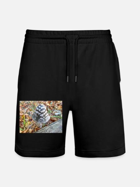 magpie fungus also magpie inkcap - Stanley/Stella Trainer Unisex Organic Jogging Shorts - black