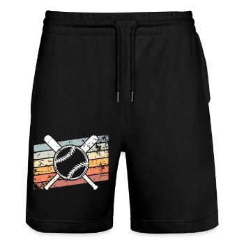 Baseball - Stanley/Stella Unisex Bio Joggingshorts Trainer  - Schwarz - Vorne - Nik (191cm) & Marisol (170cm)