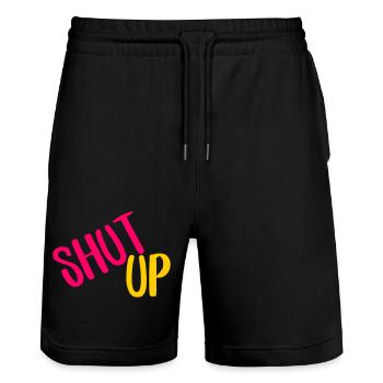 shut up - Stanley/Stella Unisex Bio Joggingshorts Trainer  - Schwarz - Vorne - Nik (191cm) & Marisol (170cm)