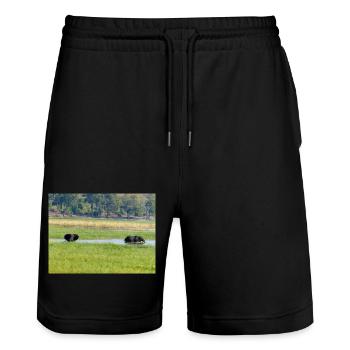 Landscape in Chobe National Park on Sedudu Island - Stanley/Stella Trainer Unisex Organic Jogging Shorts - black - Front - Nik (191cm) & Marisol (170cm)