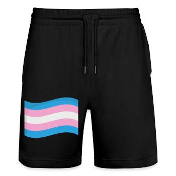 LOVE TRANSGENDER PRIDE LGBTQ+ - Stanley/Stella Unisex Bio Joggingshorts Trainer  - Schwarz - Vorne - Nik (191cm) & Marisol (170cm)