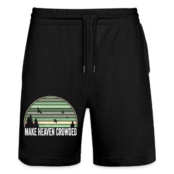 Religious Christian Quote Make Heaven Crowded - Stanley/Stella Unisex Bio Joggingshorts Trainer  - Schwarz - Vorne - Nik (191cm) & Marisol (170cm)