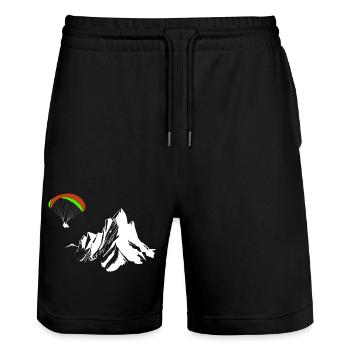 Paragleiter Weis - Stanley/Stella Unisex Bio Joggingshorts Trainer  - Schwarz - Vorne - Nik (191cm) & Marisol (170cm)